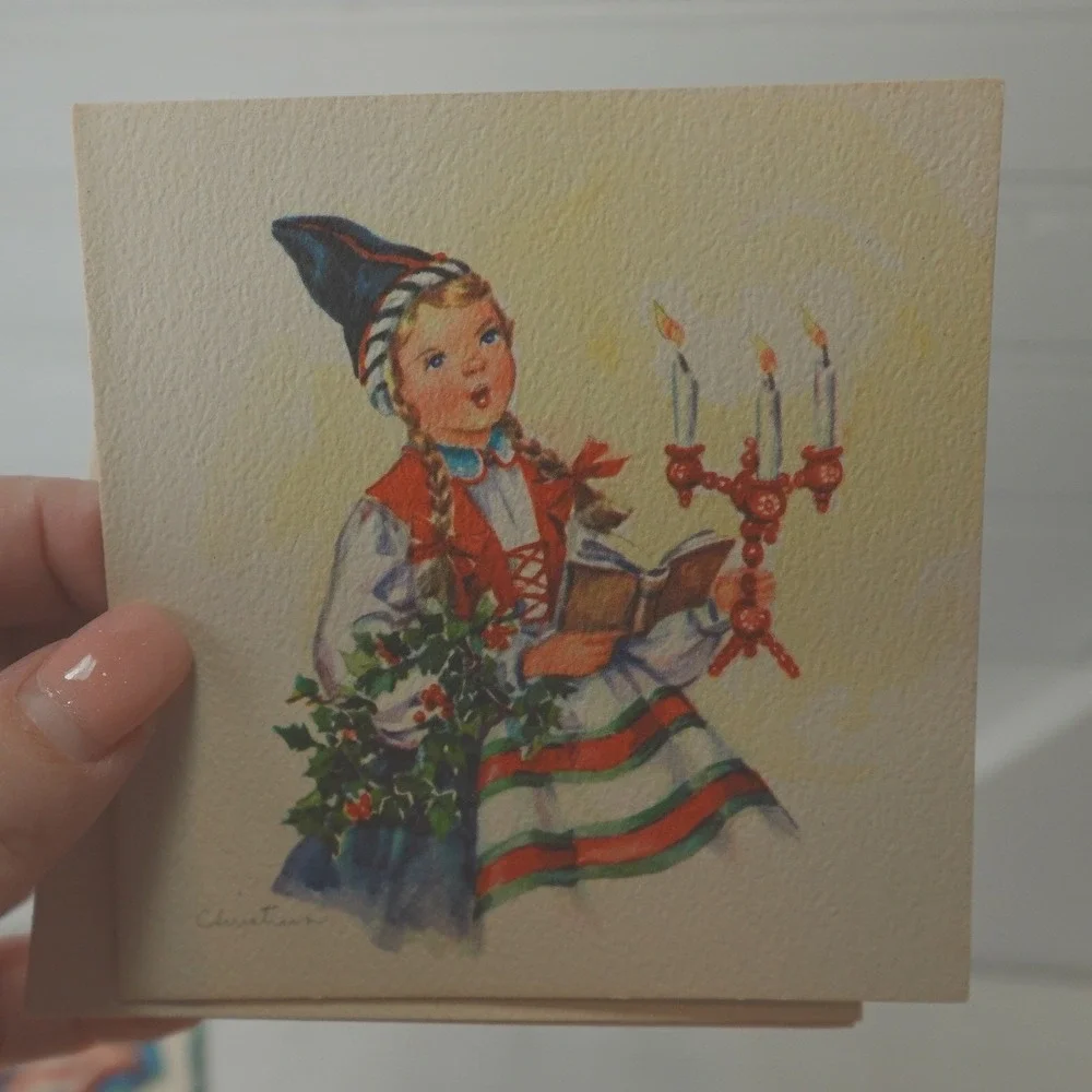 Vintage Christmas Greeting Cards Set of 21 Red Farm Studios Mini 3 inch Card